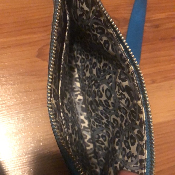 Coach Poppy Leather Swingpack Crossbody Bag Blue Patent Purse - Picture 5 of 5